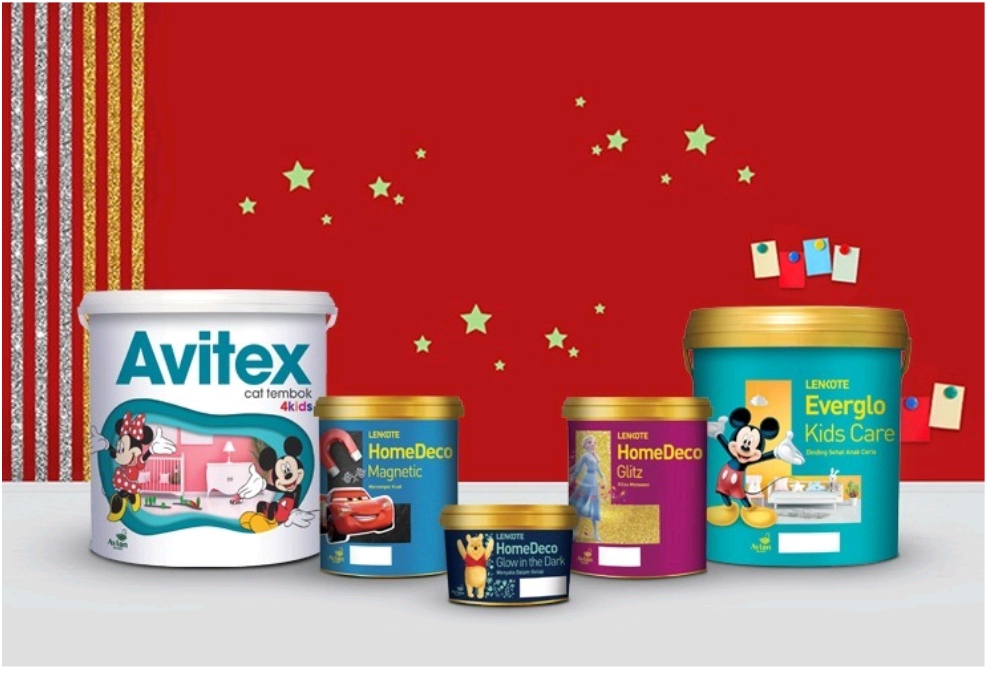 Cat Tembok yang Bagus, Anti Bakteri dan Ramah Anak avian brands disney
